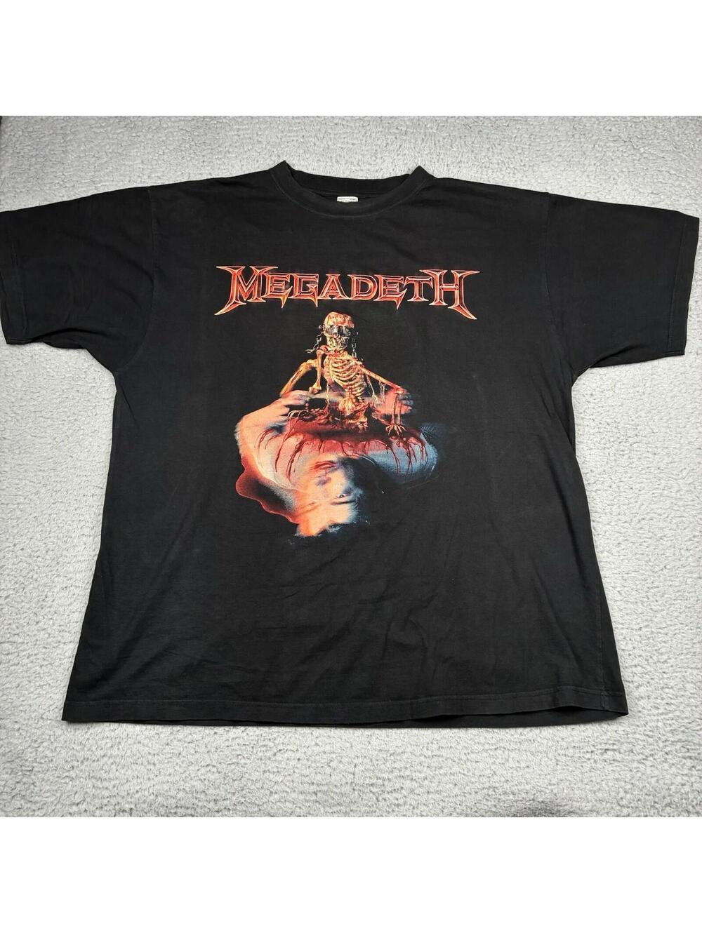 Vintage Megadeth T-Shirt Mens XL Black World Needs A Hero Tour 2001 Y2K USA